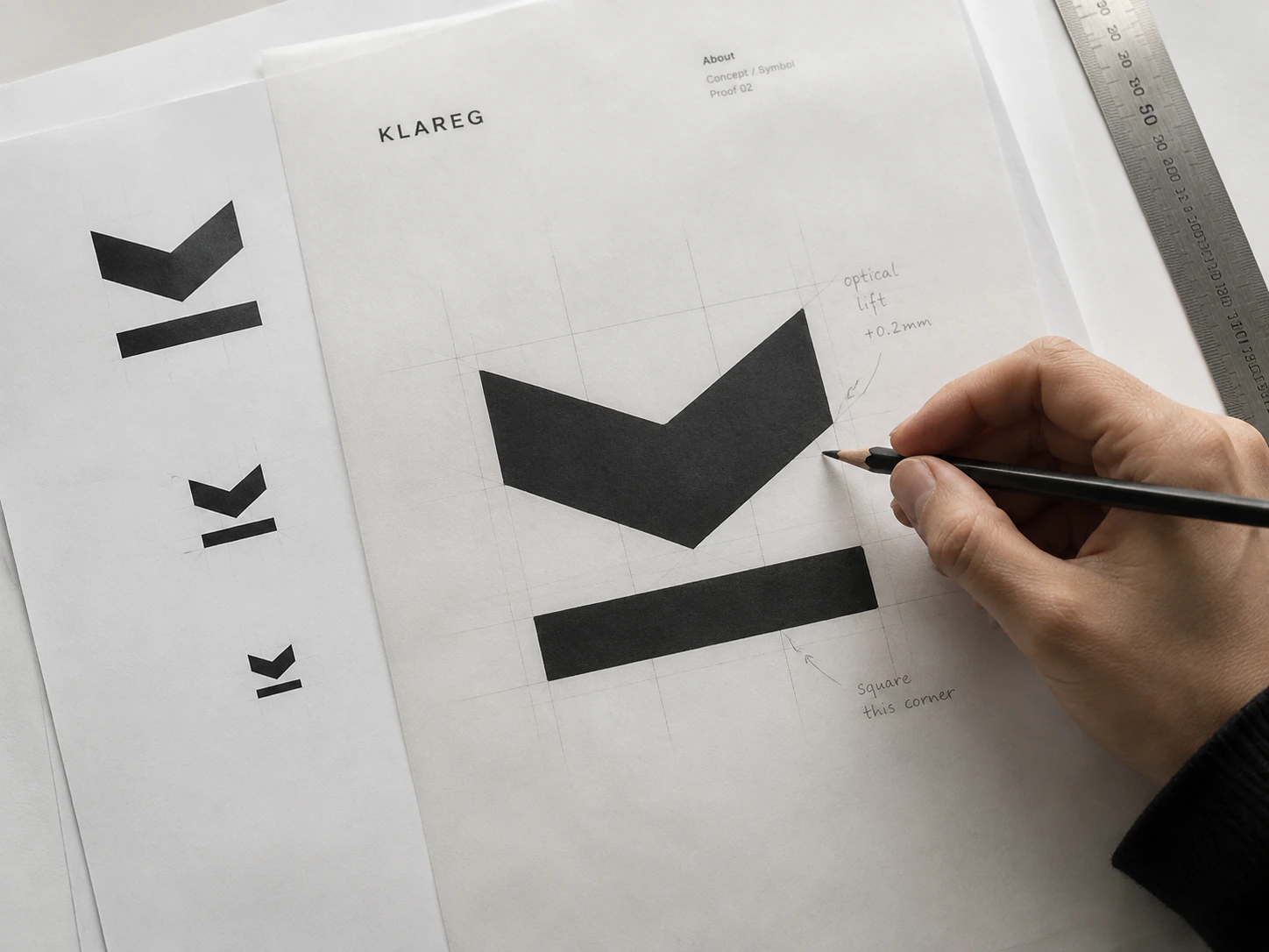 Illustration of design work around the Klareg symbol